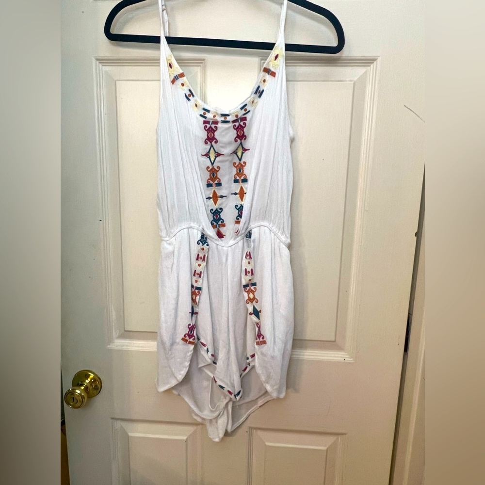 White boho romper
